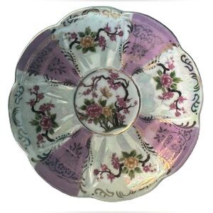 Vintage One Royal Halsey Sage Gold Floral Iridescent Saucer.